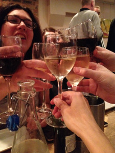 'Cheers, to Jan and Ce!'
